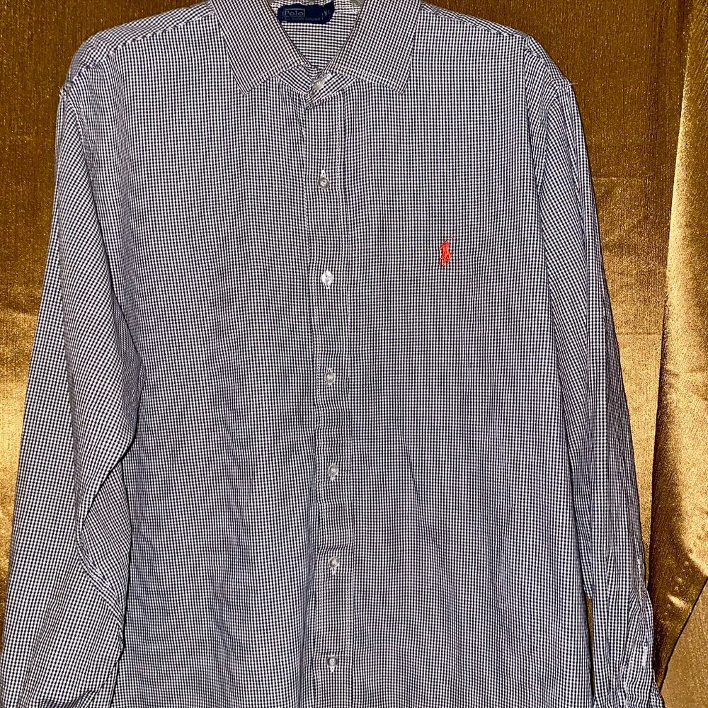 Polo Ralph Lauren Big Shirt Men's X-Large Plaid Black Button Up Shirt Flannel